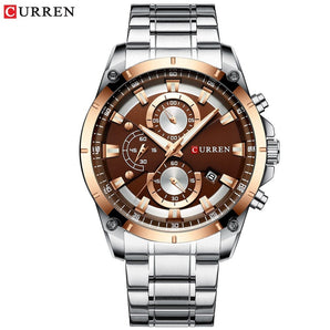 Reloj Curren Hombre Plateado con oro rosa MT-06 100% Original