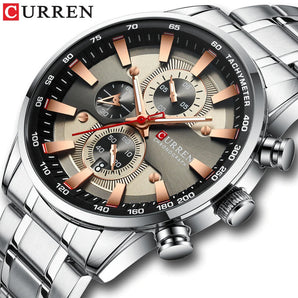 Reloj Curren Hombre Plateado Tablero Cobrizado MT-04 100% Original