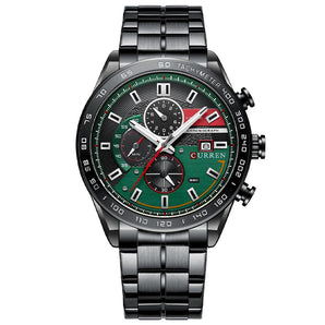 Reloj Curren Hombre Negro tablero verde MT-10 100% Original