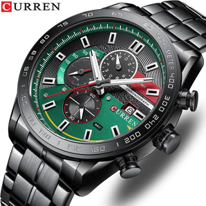 Reloj Curren Hombre Negro tablero verde MT-10 100% Original