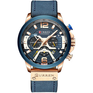 Reloj Hombre Curren Azul oro rosa Mt-09 100% Original