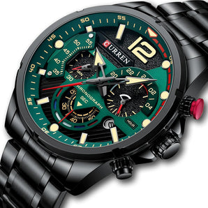 Reloj Curren Hombre Plateado Vicel Negro MT-07 100% Original