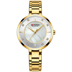 Reloj Curren Dorado  Dama Joya tablero Nacarado 100% Original