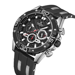 Reloj NaviForce Hombre Caja Plateada Pulso Goma 100% Original